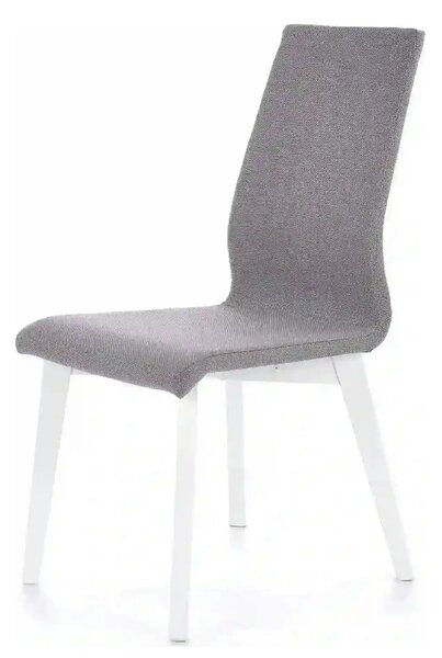 Scaun tapitat Focus, gri/alb, stofa clasica/lemn de fag, 45X61X94 CM