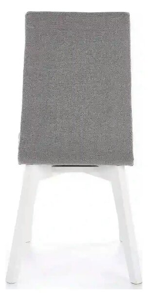 Scaun tapitat Focus, gri/alb, stofa clasica/lemn de fag, 45X61X94 CM