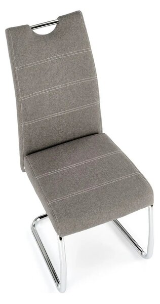 Scaun bucatarie K349, gri/crom, stofa clasica/metal, 42X60X97 CM
