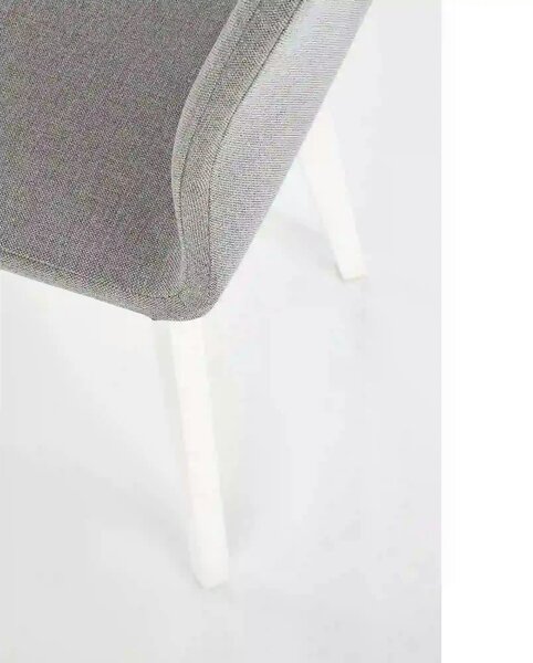 Scaun tapitat Focus, gri/alb, stofa clasica/lemn de fag, 45X61X94 CM