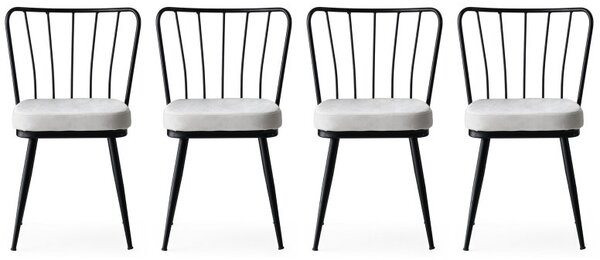 Set de 4 scaune Yıldız, Negru