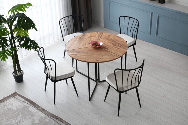 Set de 4 scaune Yıldız, Negru