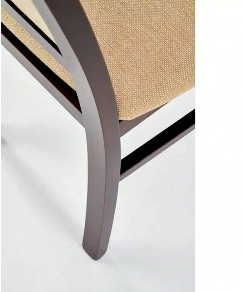 Scaun SYLWEK BIS, bej/nuc inchis, stofa clasica/lemn de fag, 44x53x94