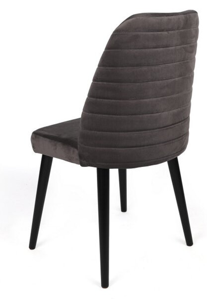 Set de 2 scaune Tutku-301, Antracit- Negru