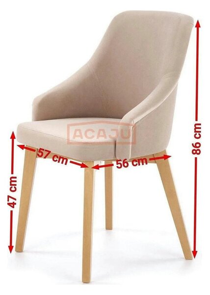 Scaun bej tapitat TOLEDO 2, 57x56x86 cm