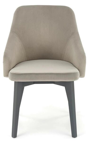 Scaun TOLEDO 2, gri/gri antracit, stofa catifelata/lemn, 57x56x86 cm