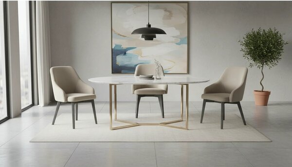 Scaun TOLEDO 2, gri/gri antracit, stofa catifelata/lemn, 57x56x86 cm