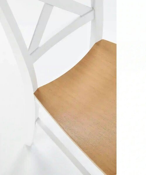 Scaun Tutti, stejar/alb, lemn de fag, 44X56X90 CM
