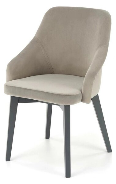 Scaun TOLEDO 2, gri/gri antracit, stofa catifelata/lemn, 57x56x86 cm