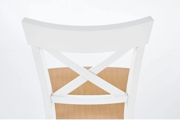Scaun Tutti, stejar/alb, lemn de fag, 44X56X90 CM