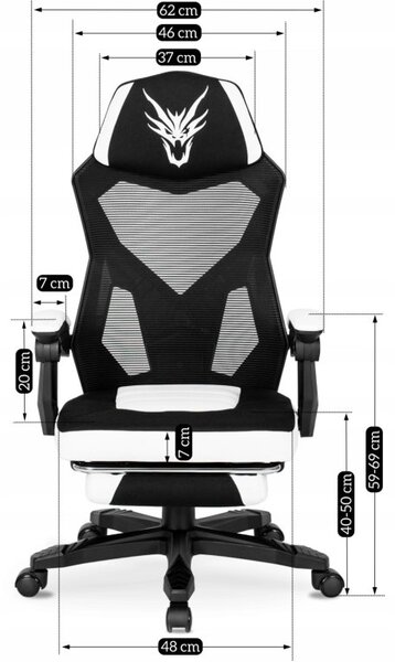 JAKS Scaun de gaming BING negru roșu