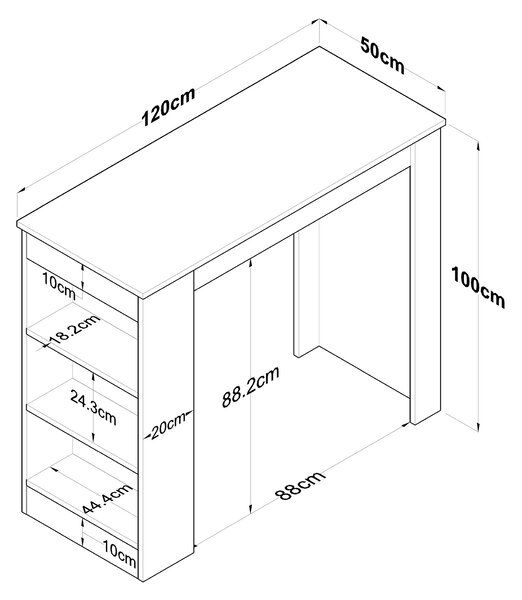 Masă sufragerie (pentru 4 persoane) Jared 103 (nuc + alb). 1073305