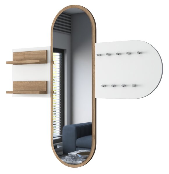 Mobilier hol Pixie 3 (alb + nuc) (cu oglindă). 1073322