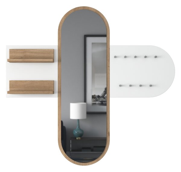 Mobilier hol Pixie 3 (alb + nuc) (cu oglindă). 1073322