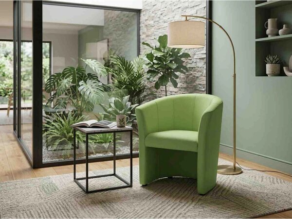 Fotoliu TM-1, verde, piele ecologica, 67x60x76 cm