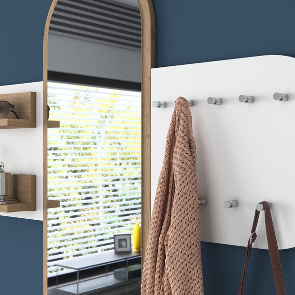 Mobilier hol Pixie 3 (alb + nuc) (cu oglindă). 1073322