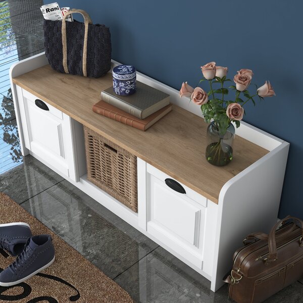 Pantofar/ Dulap pantofi Pixie 2 (Alb + Nuc). 1073335