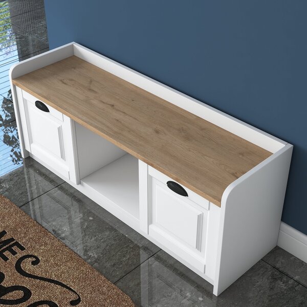 Pantofar/ Dulap pantofi Pixie 2 (Alb + Nuc). 1073335