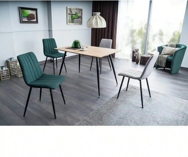 Scaun tapitat ALAN, gri/negru, stofa/metal, 40x45x88 cm