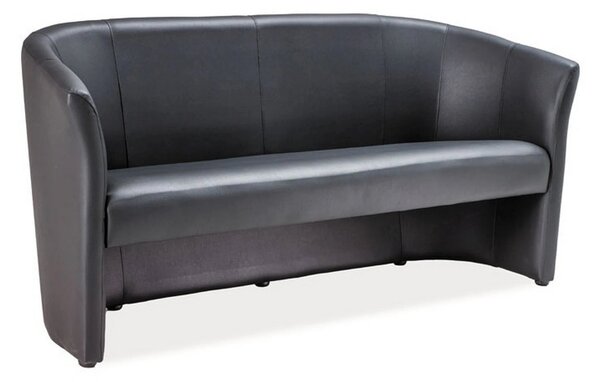 Canapea TM-3, negru, piele ecologica, 160x60x76 cm