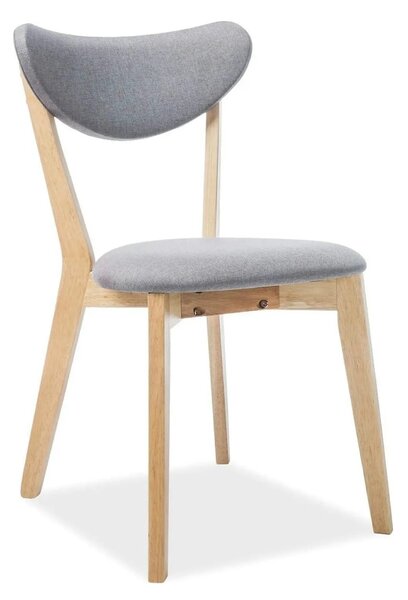 Scaun bucatarie mic BRANDO, gri/stejar, stofa/lemn, 45x40x76 cm