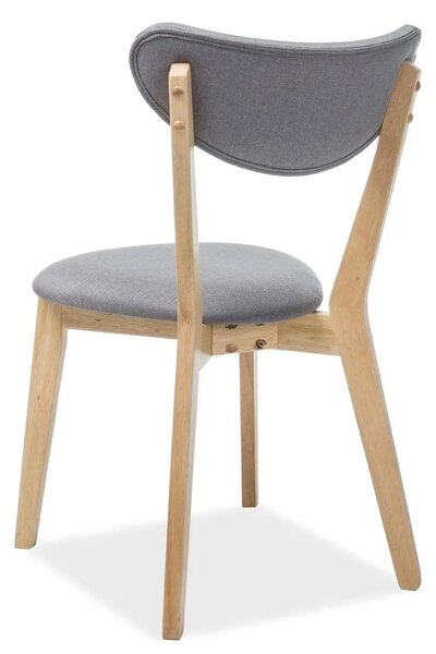 Scaun bucatarie mic BRANDO, gri/stejar, stofa/lemn, 45x40x76 cm