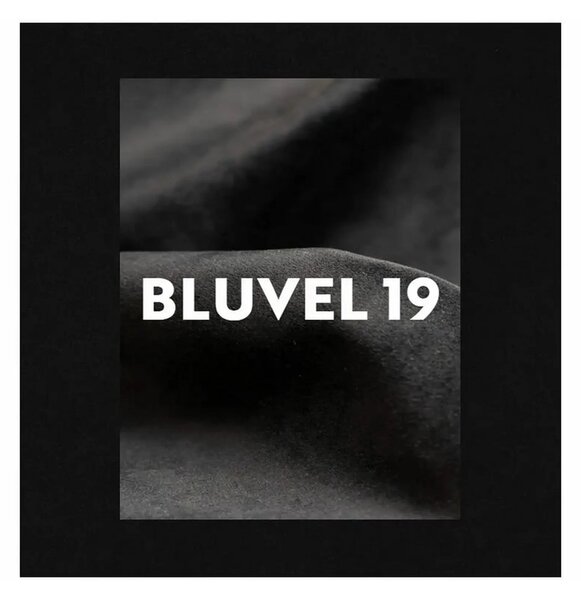 Taburet HESTIA K, stofa catifelata negru - Bluvel 19, 50x50x46 cm
