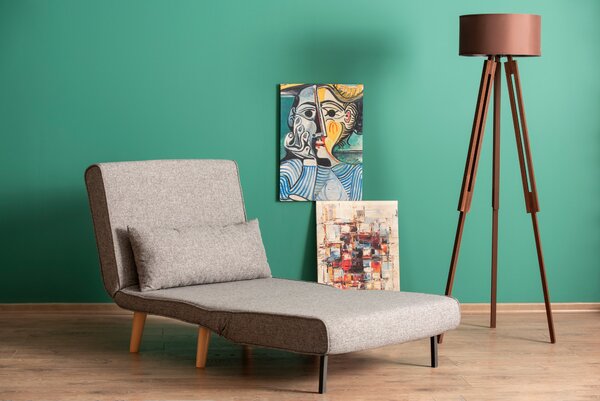 Atelier Del Sofa, Fotoliu extensibil Emel gri deschis 80/79 cm