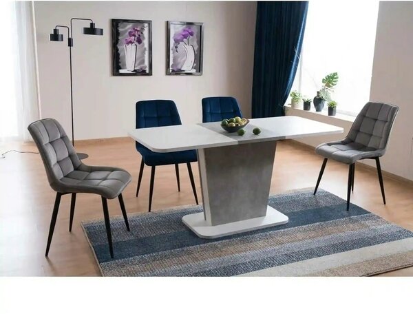 Scaun tapitat stofa CHIC, catifea gri - Bluvel 14, 50x58x88 cm