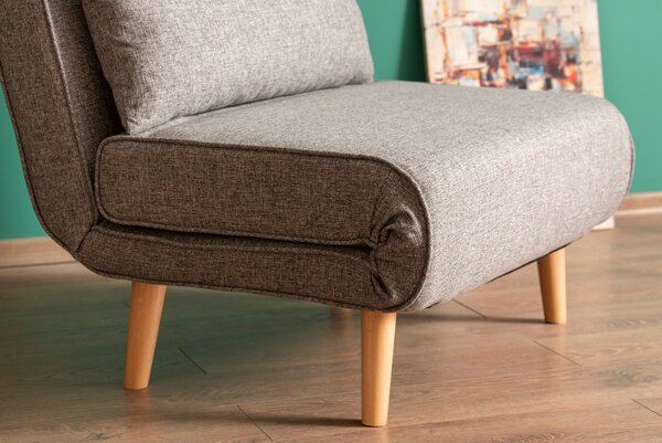 Atelier Del Sofa, Fotoliu extensibil Emel gri deschis 80/79 cm