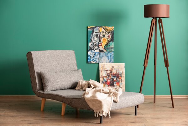 Atelier Del Sofa, Fotoliu extensibil Emel gri deschis 80/79 cm