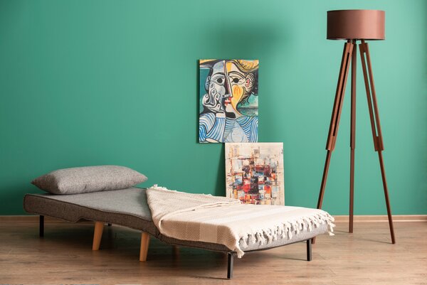Atelier Del Sofa, Fotoliu extensibil Emel gri deschis 80/79 cm