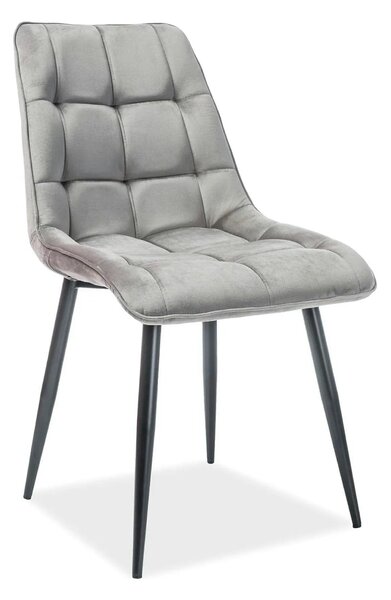 Scaun tapitat stofa CHIC, catifea gri - Bluvel 14, 50x58x88 cm