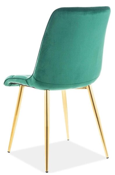 Scaun tapitat stofa verde CHIC, catifea/metal, 50x58x88 cm