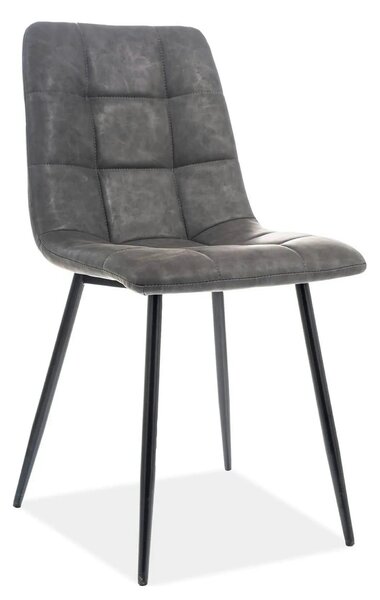 Scaun LOOK, gri/negru, piele ecologica/metal, 45x38x88 cm