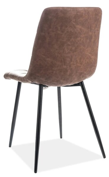 Scaun LOOK, maro/negru, piele ecologic/metal, 45x38x88 cm