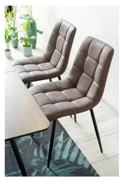 Scaun LOOK, maro/negru, piele ecologic/metal, 45x38x88 cm