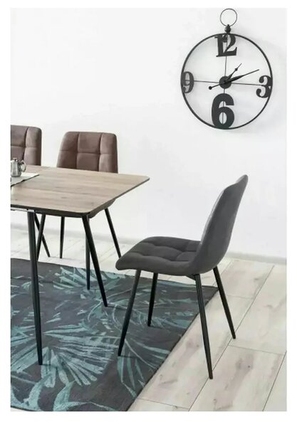 Scaun LOOK, gri/negru, piele ecologica/metal, 45x38x88 cm