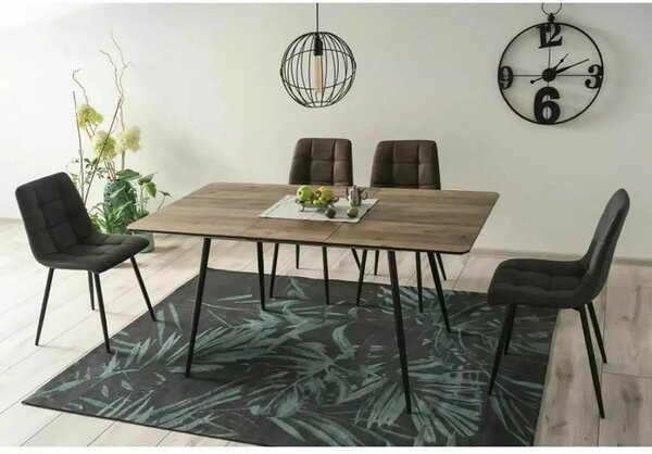 Scaun LOOK, gri/negru, piele ecologica/metal, 45x38x88 cm