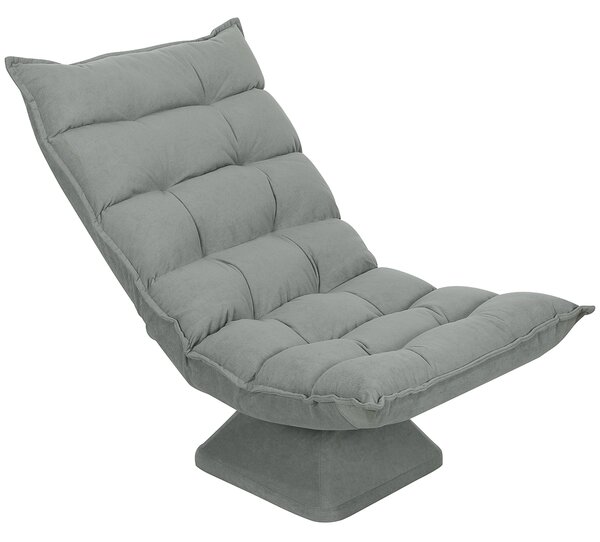 HOMCOM Scaun de podea, stil contemporan, Oțel, Material textil cu efect de catifea, 62 x 70 x 95 cm, Gri | Aosom Romania