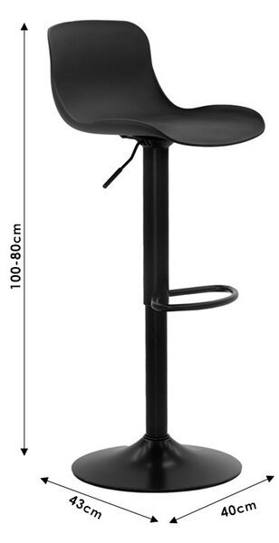 Scaun de bar Walden plastic negru