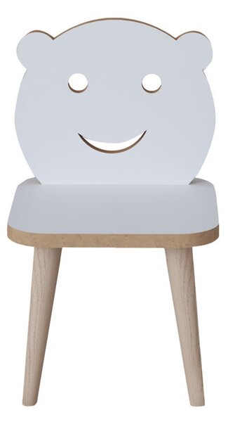 Scaun copii Jerry alb - culoare lemn natural 30x30x52cm