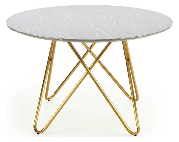 Masa BONELLO, gri/auriu, 120x120x76 cm