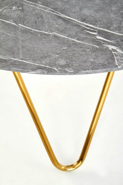 Masa BONELLO, gri/auriu, 120x120x76 cm