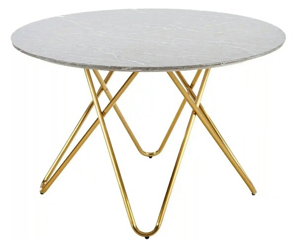 Masa BONELLO, gri/auriu, 120x120x76 cm
