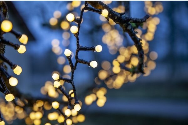 Eglo - Instalație luminoasă de exterior cu LED pentru Crăciun BERRY MINI, 700 de LED-uri, 8 funcții, 19 m, IP44, alb cald