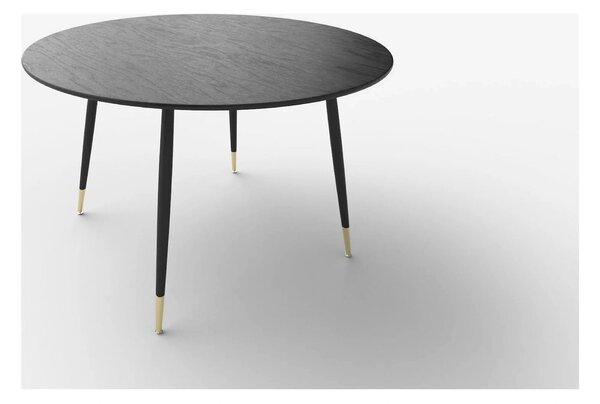 Masa EMBOS, negru/auriu, 120x75 cm