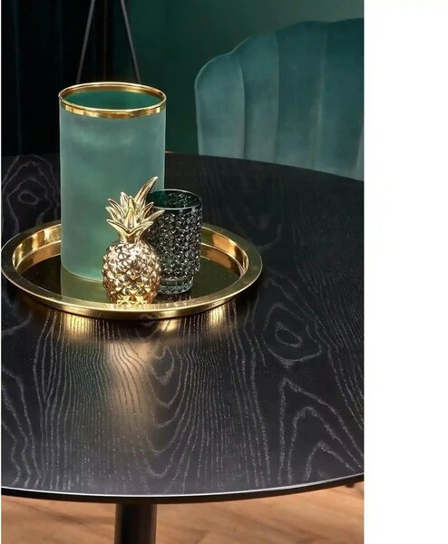 Masa EMBOS, negru/auriu, 120x75 cm