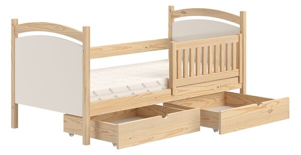 Pat pentru copii drewniane z tablica suchoscieralna Amely 80x190 Certyfikat - Limetka - Konec série