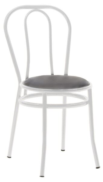 Scaun Vienna piele ecologica negru - metal alb